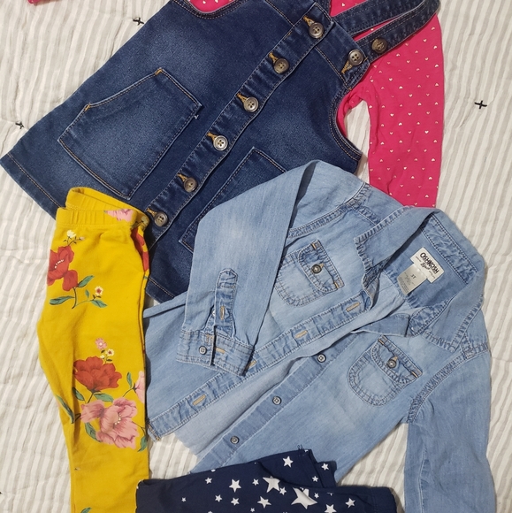 OshKosh B'gosh Other - 5 pc. bundle: 2 long sleeve shirt s, 2 pairs of leggings and one skirt- jumper.